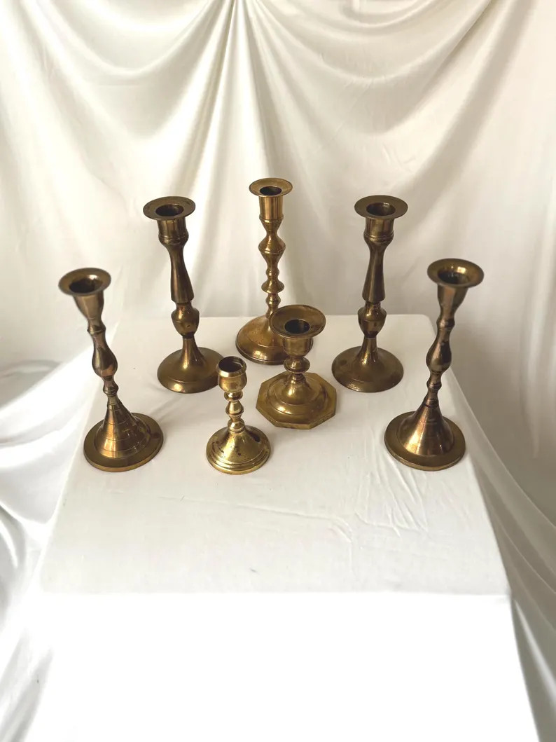 Vintage Brass Candlestick Holders Set | Antique Style Candle Holders | Timeless Home Decor | Old ... | Etsy (US)