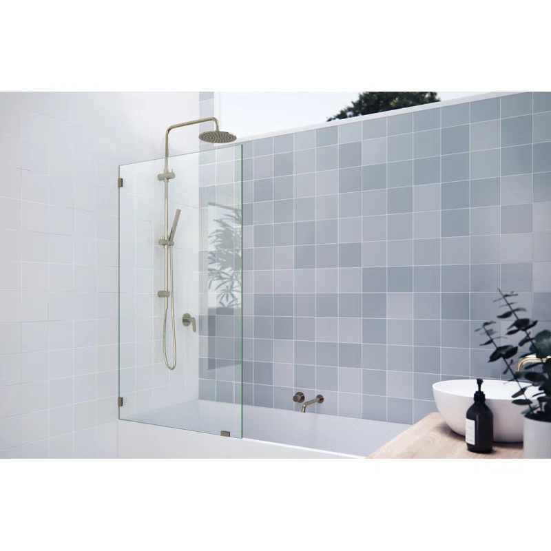 Vela 34 in. x 58.25 in. Frameless Single Fixed Bath Panel | Wayfair North America
