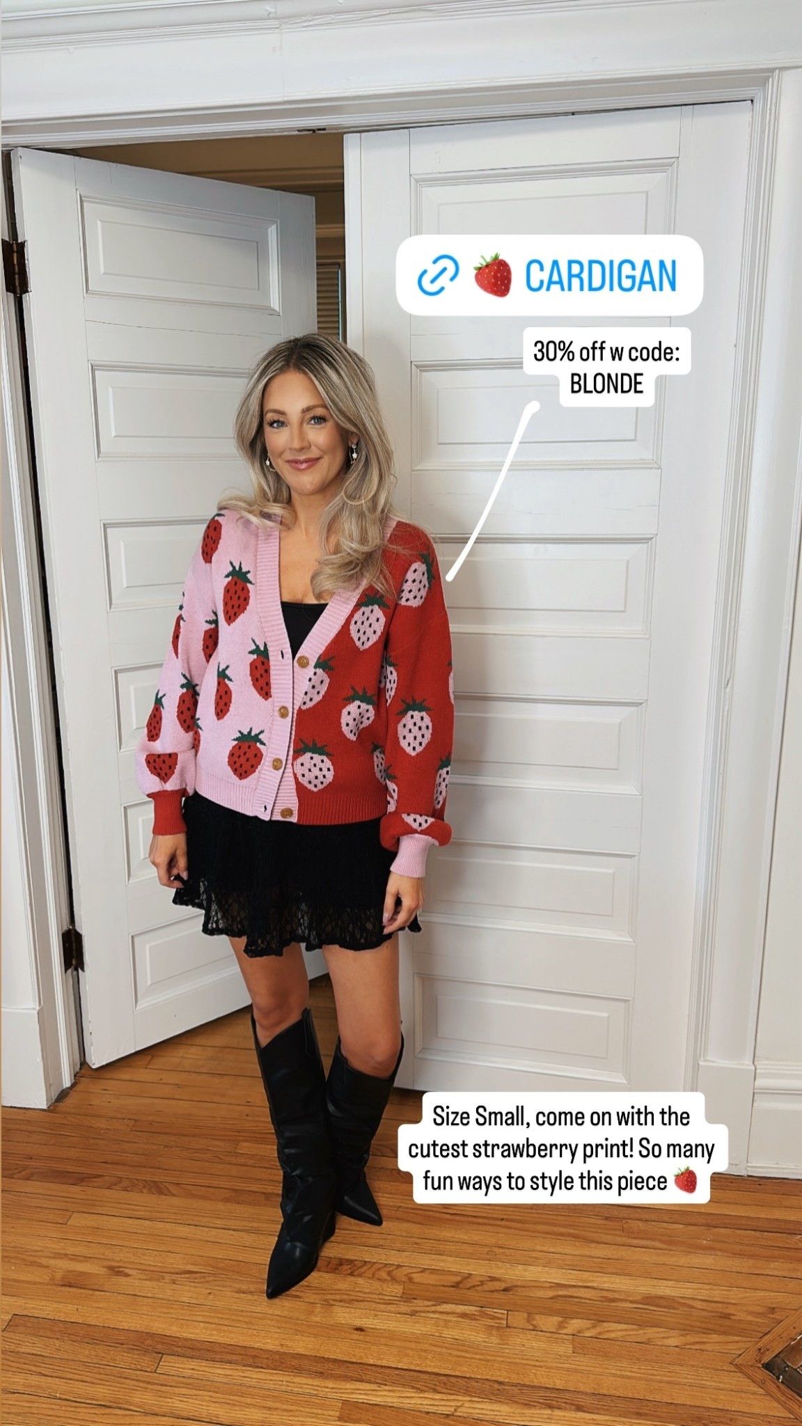 30% off w code:
BLONDE 
Size Small, come on with the cutest strawberry print! So many fun ways to style this piece 🍓

#LTKootd #LTKdayinmylife #LTKgrwm