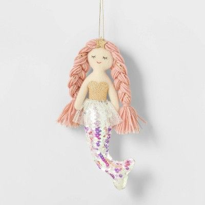 Sequin Mermaid Christmas Tree Ornament - Light Pink - Wondershop™ | Target