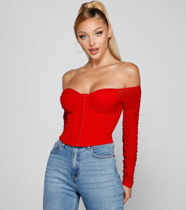 Ruched Moment Cropped Bustier | Windsor Stores
