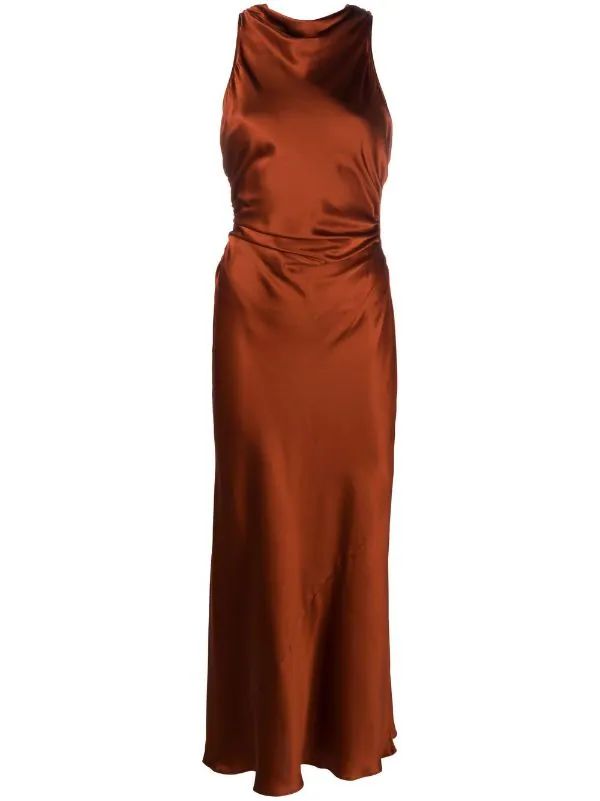 Casette halterneck silk dress | Farfetch Global