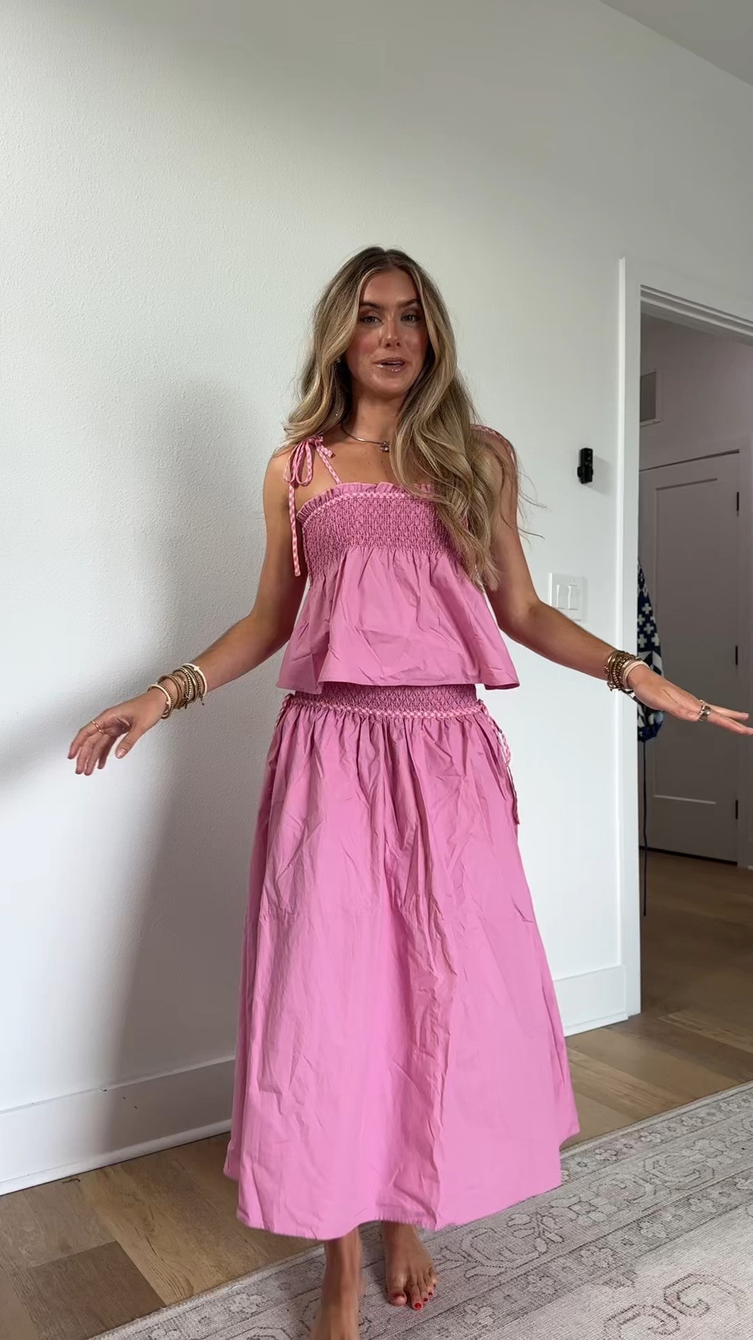 @Petal & Pup size xs Step into sunshine with the Mireille Baby Baby Doll Top in Pink, where effortless charm meets contemporary style. The square neckline creates a beautifully balanced silhouette that flatters every figure, while delicate thin tie-close straps let you customize the perfect fit for your day. Brighten up your wardrobe with the Orielle Maxi Skirt in Pink, a statement piece that effortlessly transitions from brunch dates to evening strolls. The high-rise waist creates a stunning silhouette that elongates your legs, while the elasticised shirred waistband hugs you in all the right places.

#LTKootd #LTKSeasonal #LTKdayinmylife