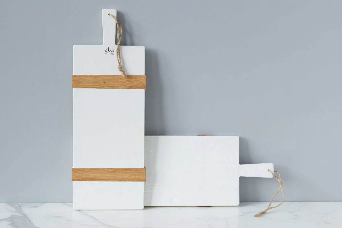 Mod Charcuterie Cheese Board, Small Rectangle, White | etúHOME