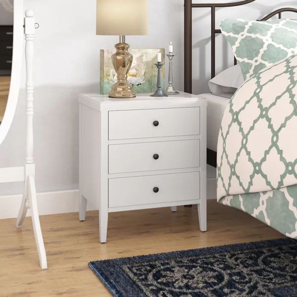 Rushville 3 - Drawer Solid Wood Nightstand | Wayfair North America