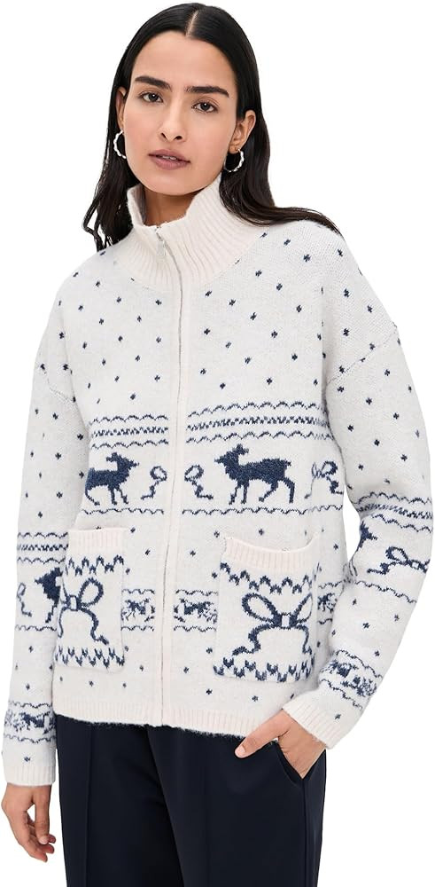 Another Girl Women's Fair Isle Knit Zip Sweater | Amazon (US)