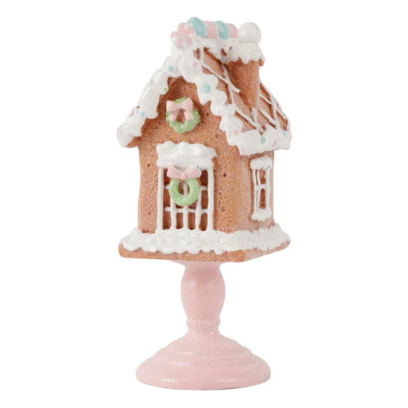 Mrs. Claus' Bakery Gingerbread House on Stand, 5.8" | At Home