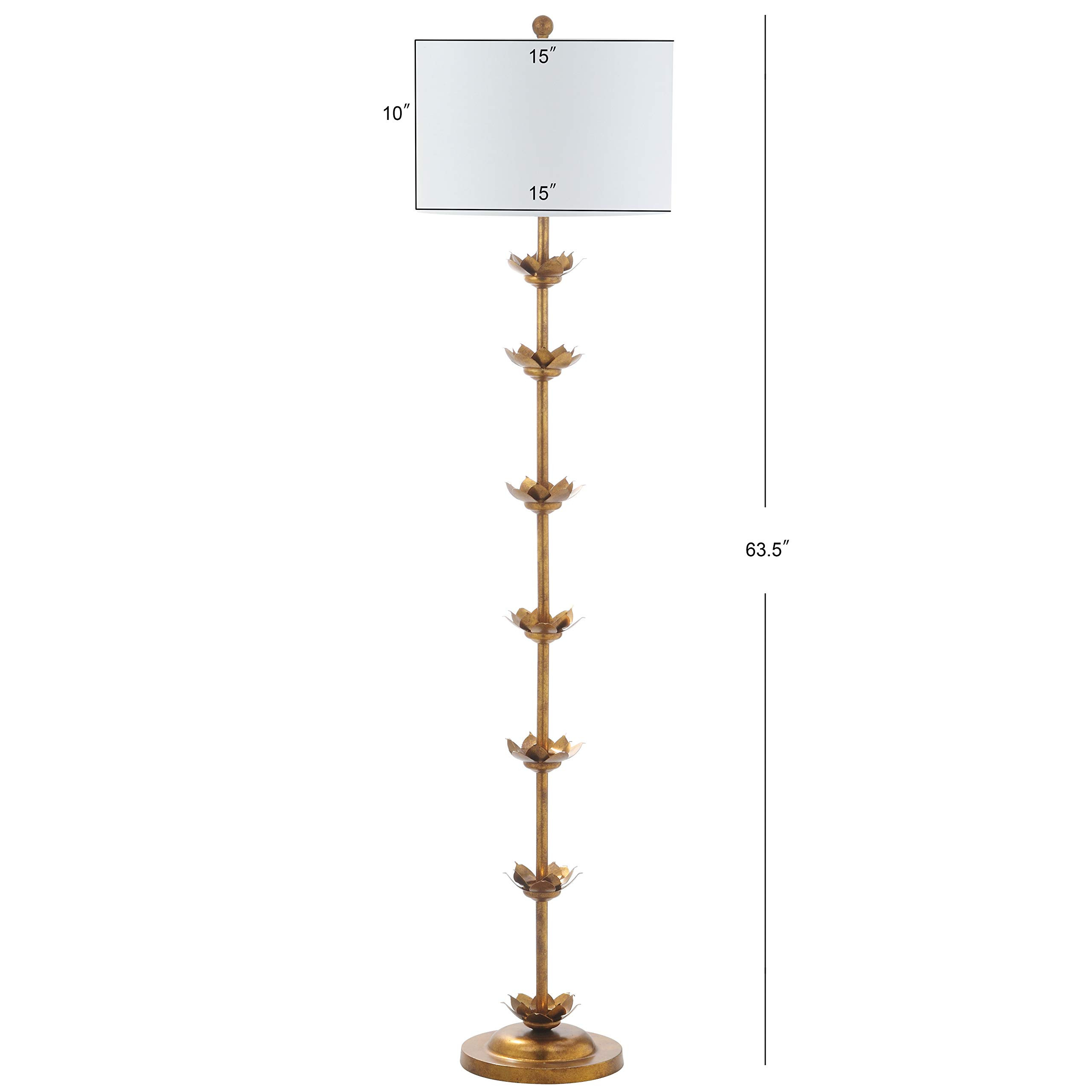 Safavieh FLL4003A Lighting Collection Landen Leaf 63.5" Antique Gold Floor Lamp, Metal | Amazon (US)