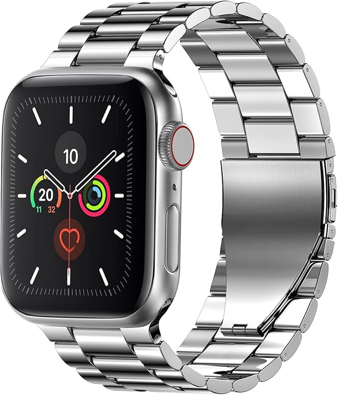 Fitlink Stainless Steel Metal Band for Apple Watch 45/44/42/41/40/38mm, Apple Watch Band Bracelet... | Amazon (US)