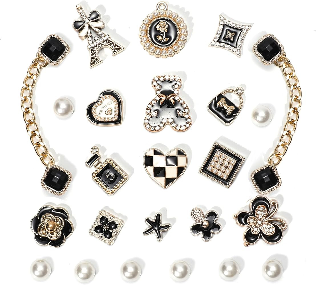 Bling Shoe Charms for Women, Sparkle Rhinestones Shoe Decoration Charms, Girly Shoe Chains for Cl... | Amazon (US)