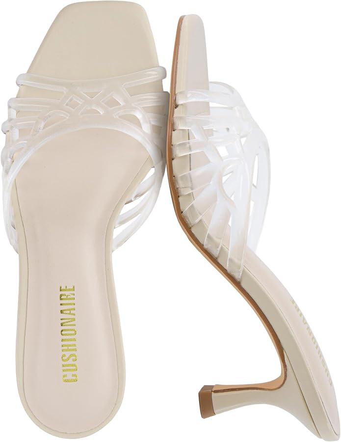 CUSHIONAIRE Naty Jelly Kitten Heels for Women, Chic Slip-On Mule Design with Modern Open Square Toe Womens Heels | Amazon (US)
