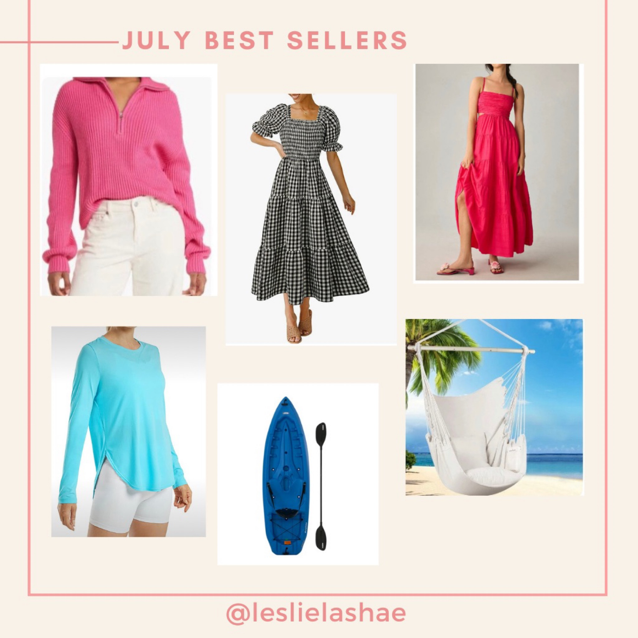  July best sellers 💕 

•Pink sweater from Nordstrom anniversary sale 
•Amazon gingham summer dress
•Anthropologie hot pink maxi dress
•Sun shirt from Amazon 
•Kayak from Walmart 
• Outdoor hammock chair from Walmart 

Summer dress, hot pink, pink dress, maxi dress, fall sweater, church dress, vacation dress, outdoor gear, outdoor outfit 

#LTKSeasonal #LTKxNSale #LTKFind