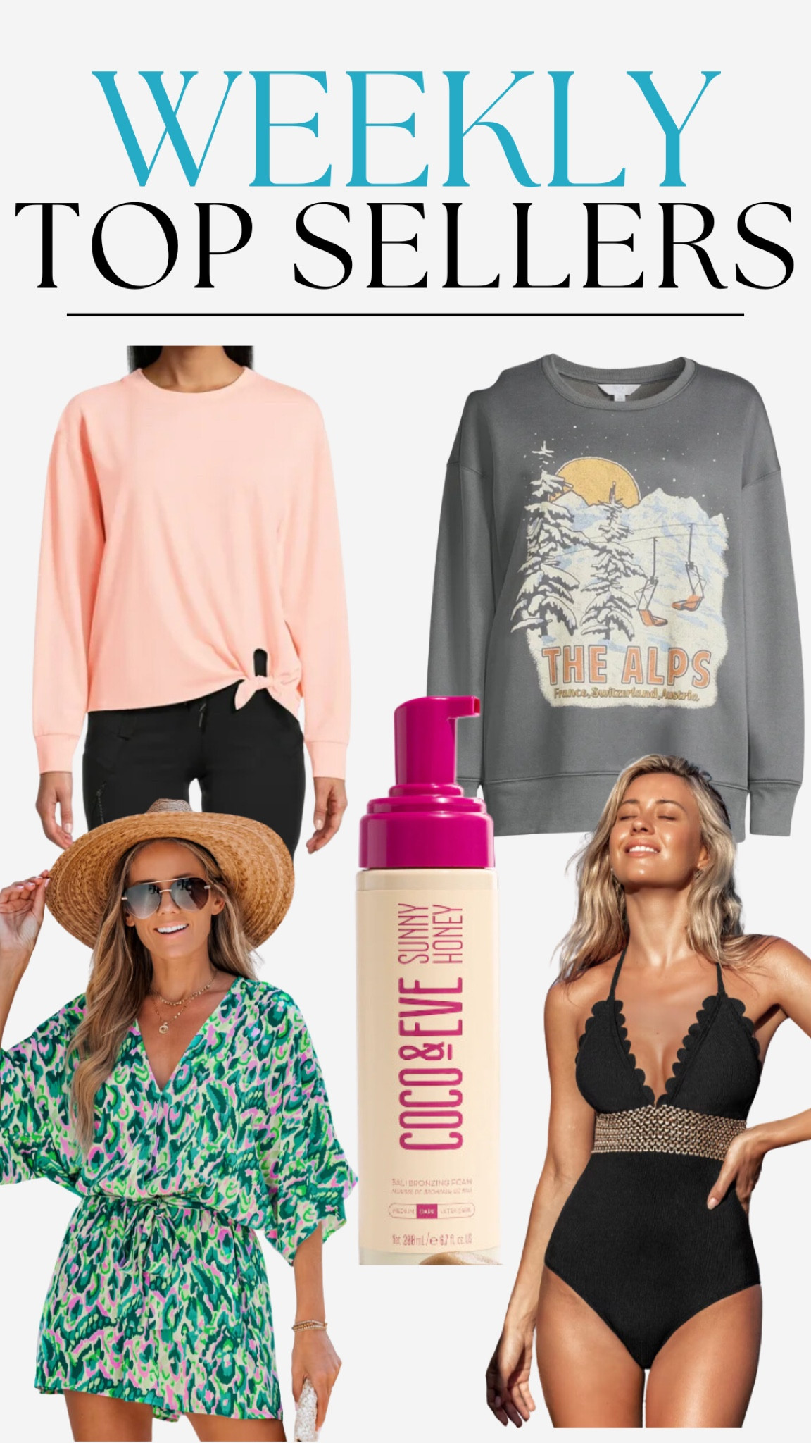 weekly top sellers, time & true, cupshe, bathing suits, one piece, cover up, athleisure, crewneck, sweatshirt 

#LTKsalealert #LTKfindsunder100 #LTKswim