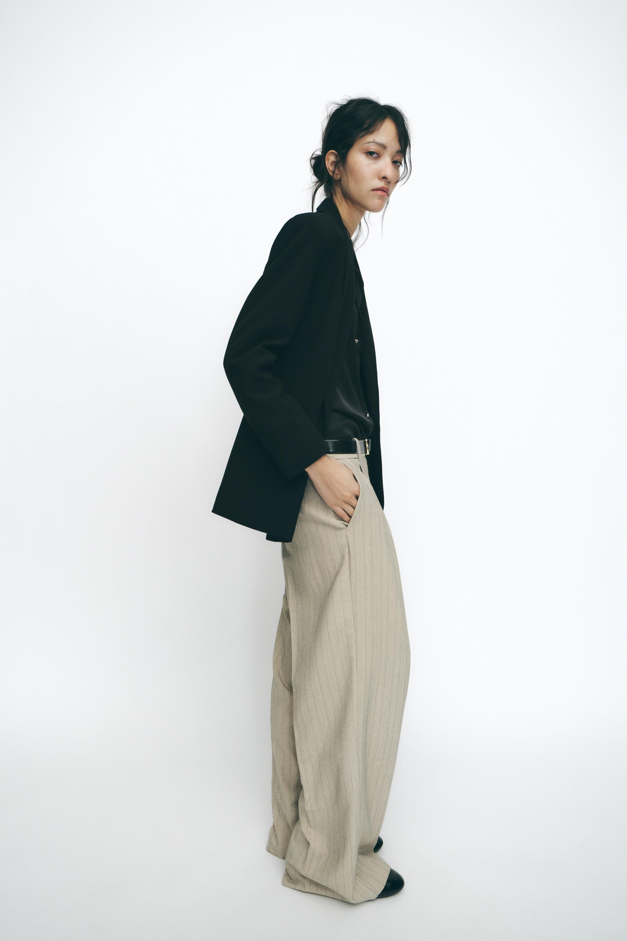 STRIPED HERRINGBONE PANTS | Zara US