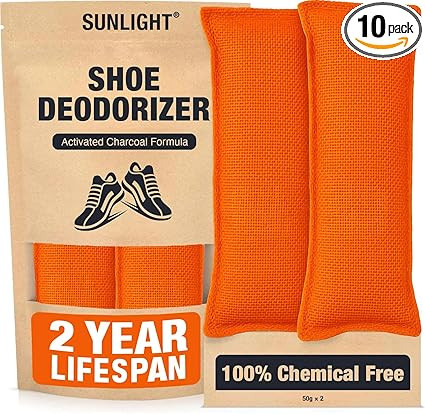 Sunlight® Shoe Deodorizer, Activated Charcoal Odor Absorber Bags, Chemical Free Odor Eaters for ... | Amazon (US)