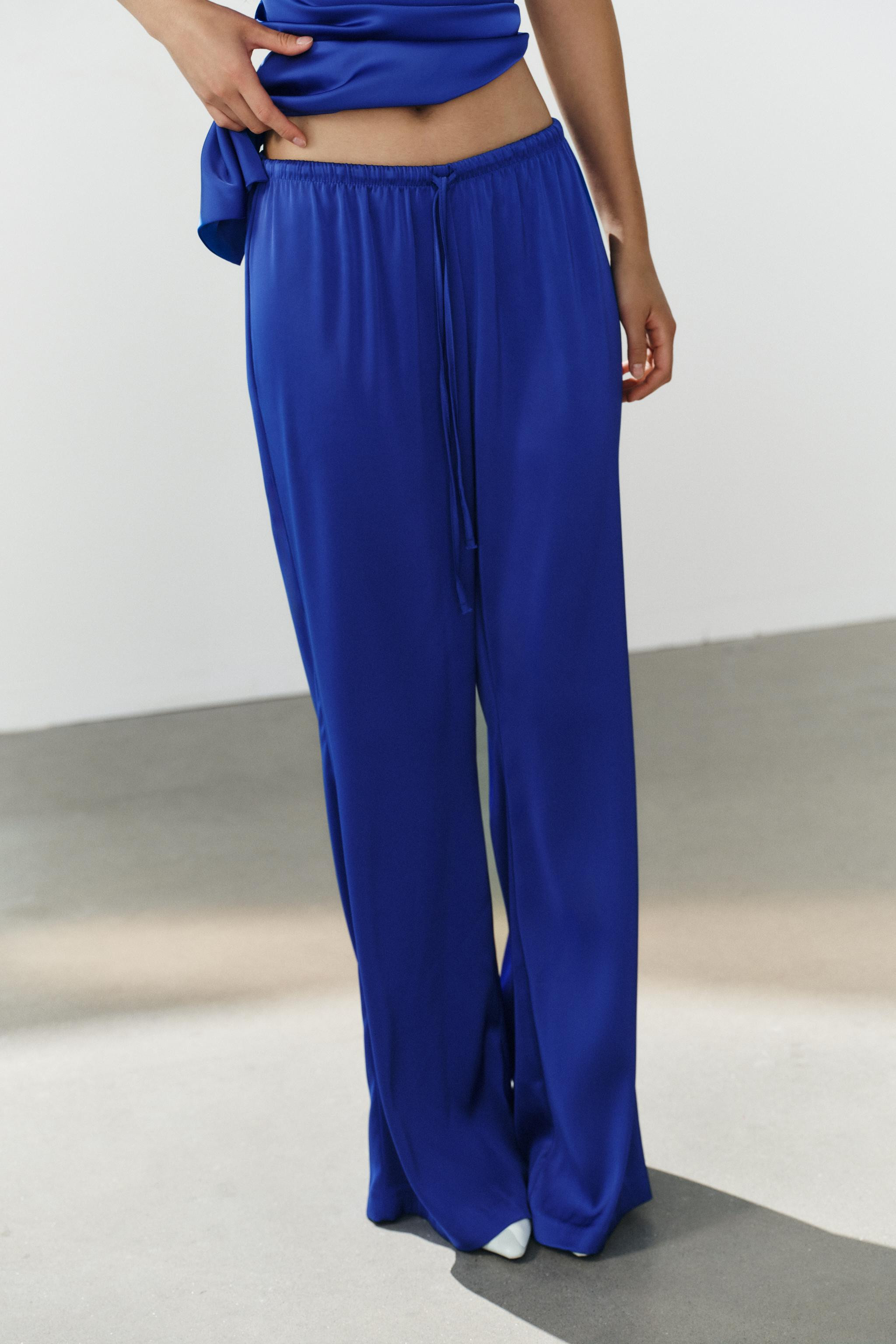 SATIN DRAWSTRING TROUSERS | Zara UK