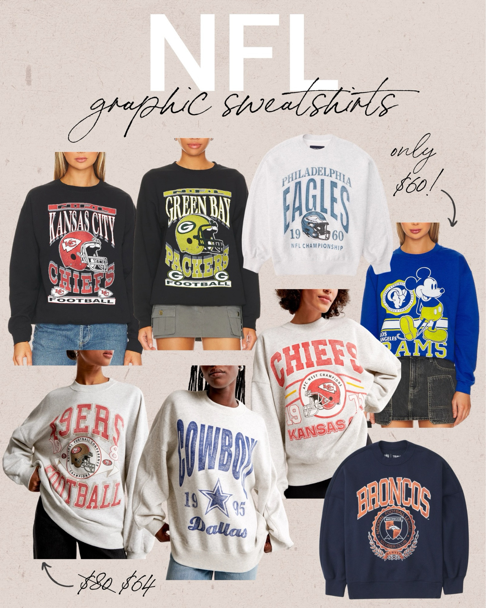 NFL Graphic Sweatshirts 
graphic sweatshirts, sweatshirts, abercrombie sweatshirts, revolve sweatshirts, nfl sweatshirts

#LTKstyletip #LTKsalealert #LTKfindsunder100