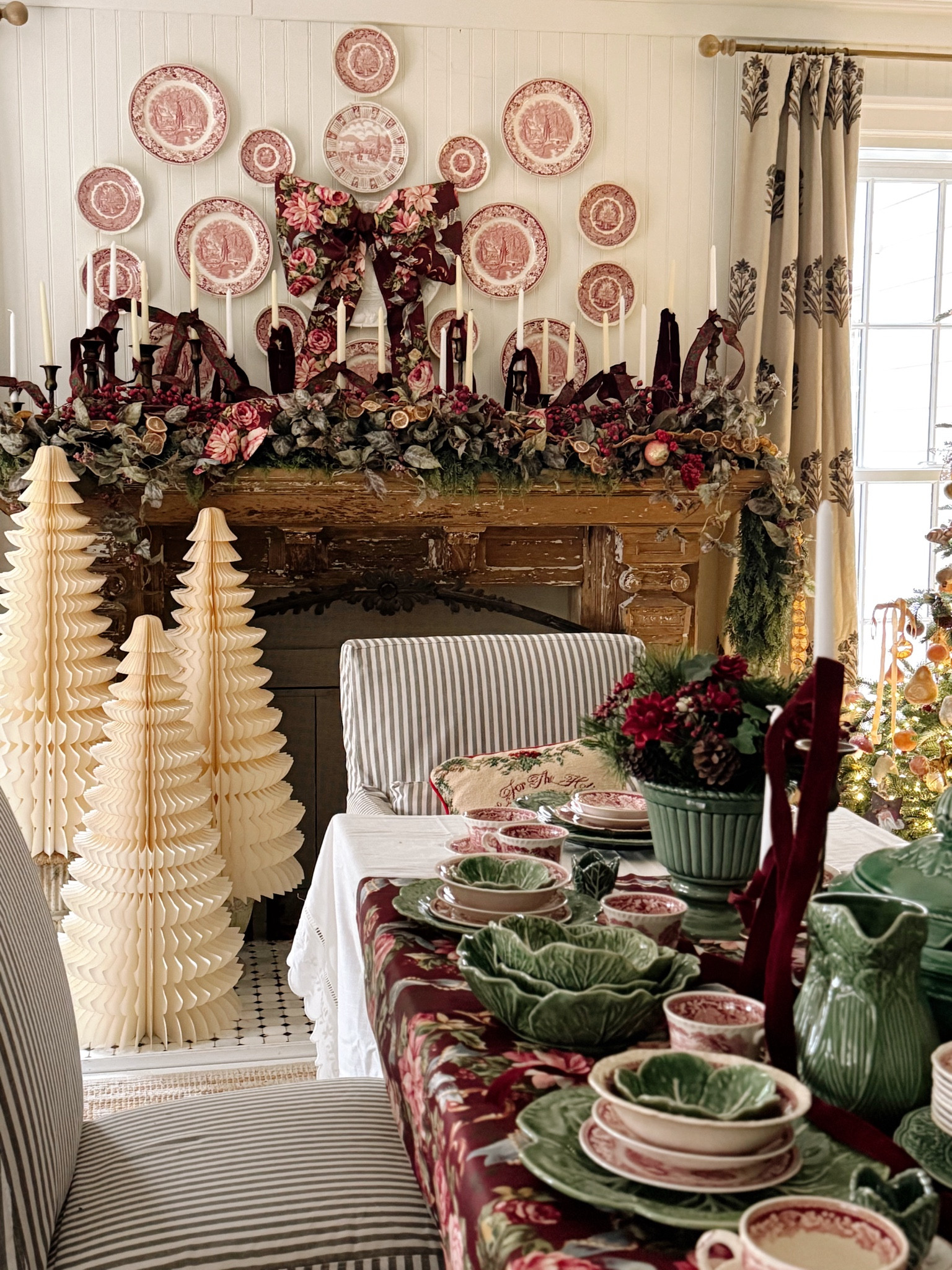 Collected cozy cottage Christmas. See how I made this handmade bow in my IG feed: @lizmariegalvan 

#LTKSeasonal #LTKHoliday #LTKHome