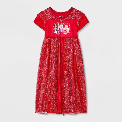 Toddler Girls' Disney Princess Holiday Fantasy NightGown - Red | Target