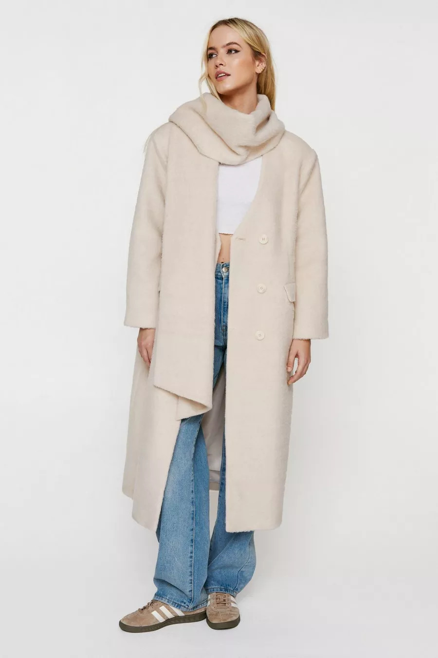 Premium Wool Blend Scarf Coat | Nasty Gal US