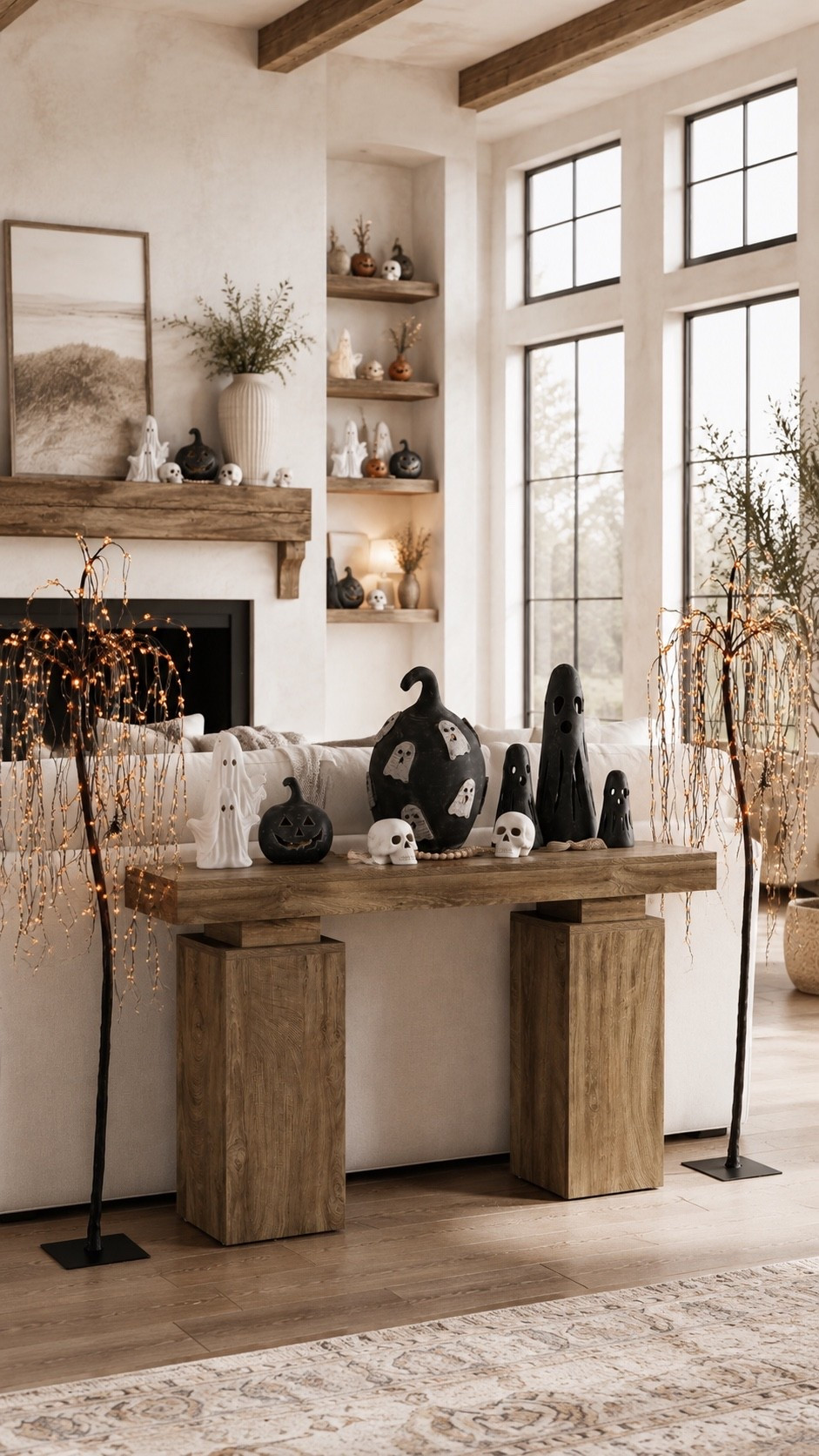 Halloween home decorating.
Modern farmhouse vibes
Console table, entryway table, figurines, tree, ghost, jack-o’-lantern, pumpkin concrete, wood, rustic

#LTKSeasonal #LTKHome #LTKSaleAlert
