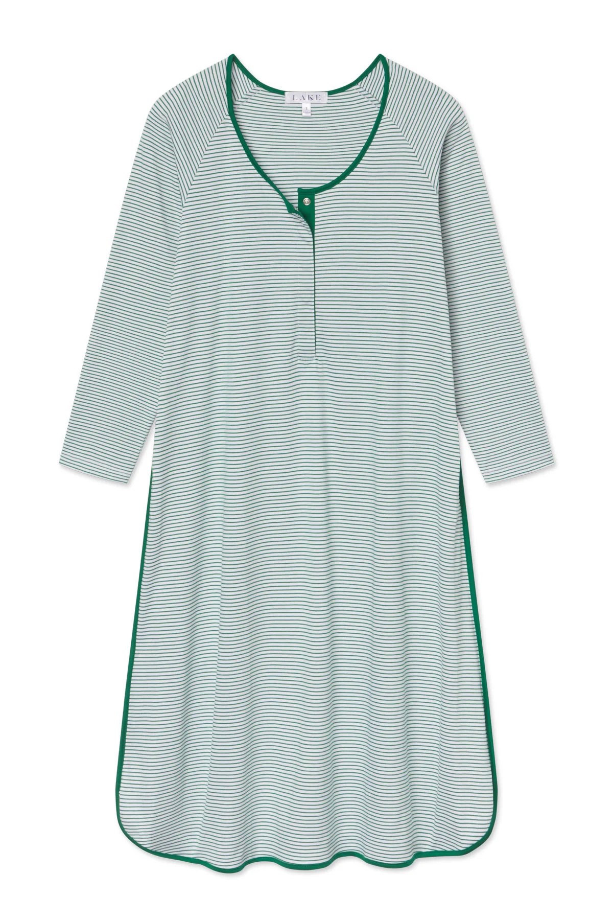 Pima Maternity Long Sleeve Nightgown in Classic Green | Lake Pajamas