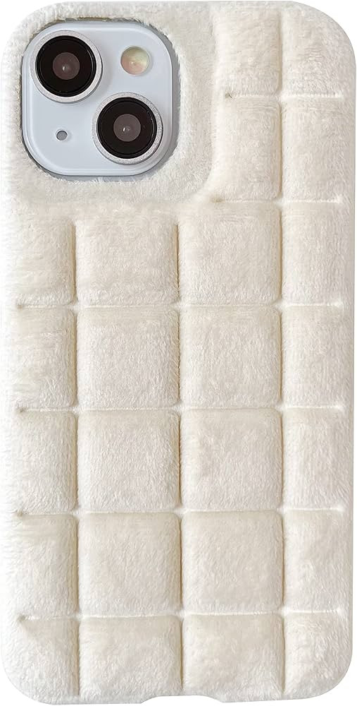 Caseative Solid Color Winter Warm Fuzzy Furry Fluffy Plush Checked Grid Plaid Checkered Soft Comp... | Amazon (US)