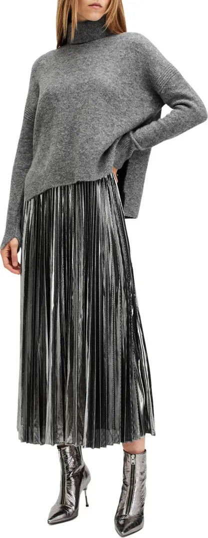 AllSaints Spark Pleated Maxi Dress & Sweater Set | Nordstrom | Nordstrom
