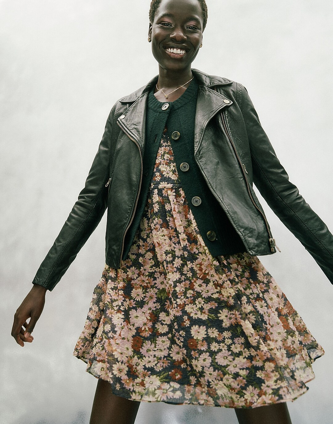 Washed Leather Motorcycle Jacket: Brass Hardware Edition | Madewell