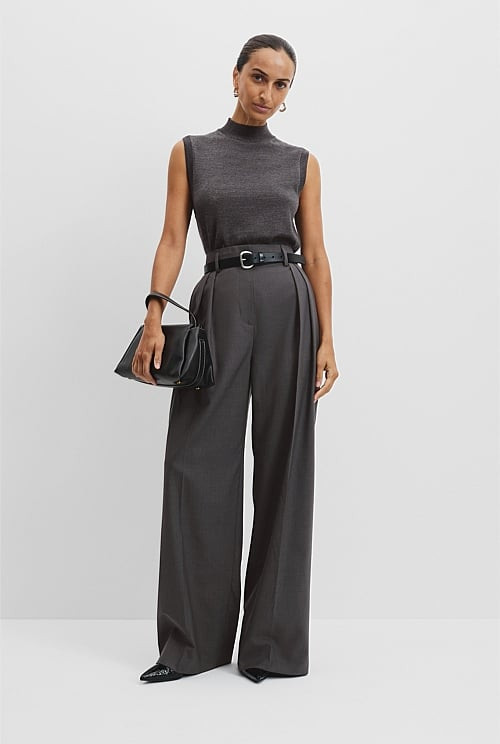 Pleat Wool Pant | Country Road
