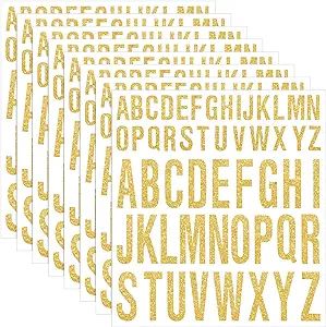 Gersoniel 8 Sheet Self Adhesive Letters Stick on Vinyl Letters Capital Letter Stickers Alphabet S... | Amazon (US)