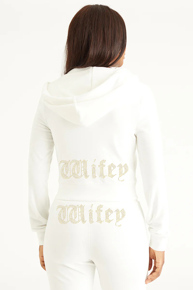 Wifey Customizable Big Bling Velour Hoodie | Juicy Couture