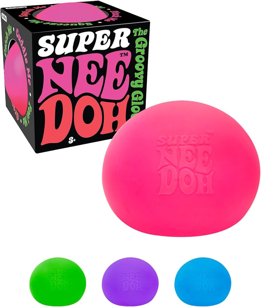 Schylling Brand Original Super Nee Doh Stress Ball Fidget Toy - Huge 4.5" in Diameter - Jumbo Squ... | Amazon (US)