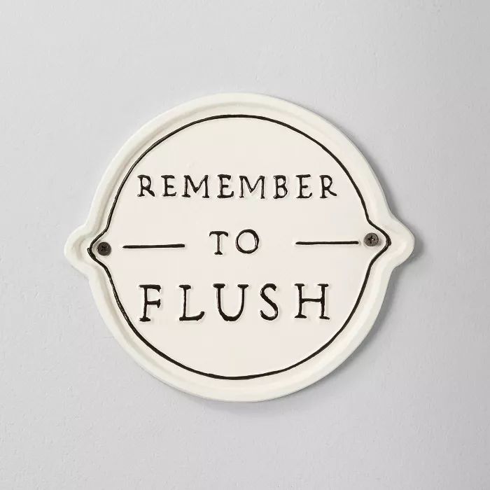 'Remember To Flush' Wall Sign White/Black - Hearth & Hand™ with Magnolia | Target