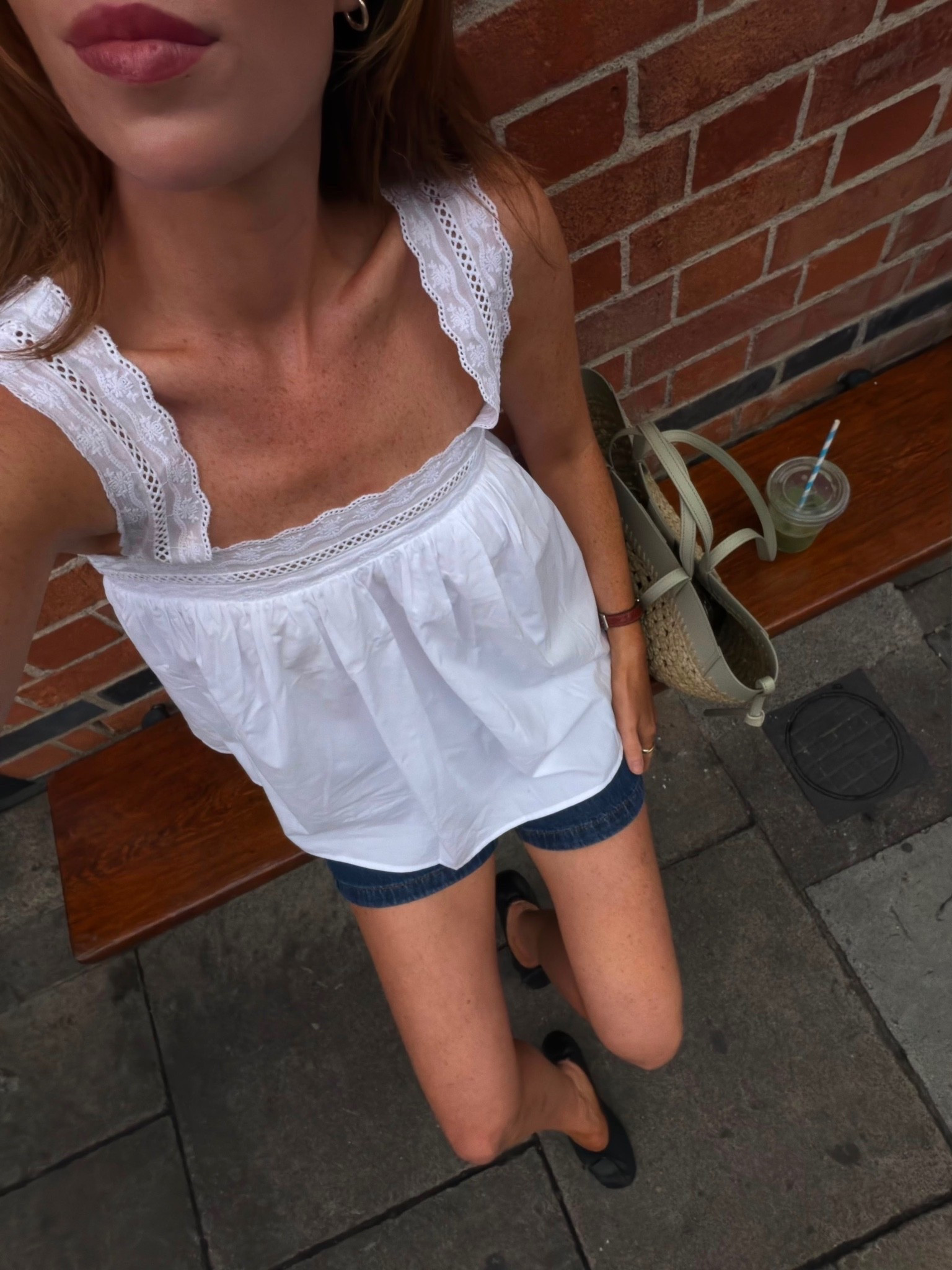 Summer morning matcha ootd 🍵 Shorts are from Beaufort and Blake and bag is the Edition Raffia Laurel Cyme from Polene

#LTKsummer #LTKstyletip