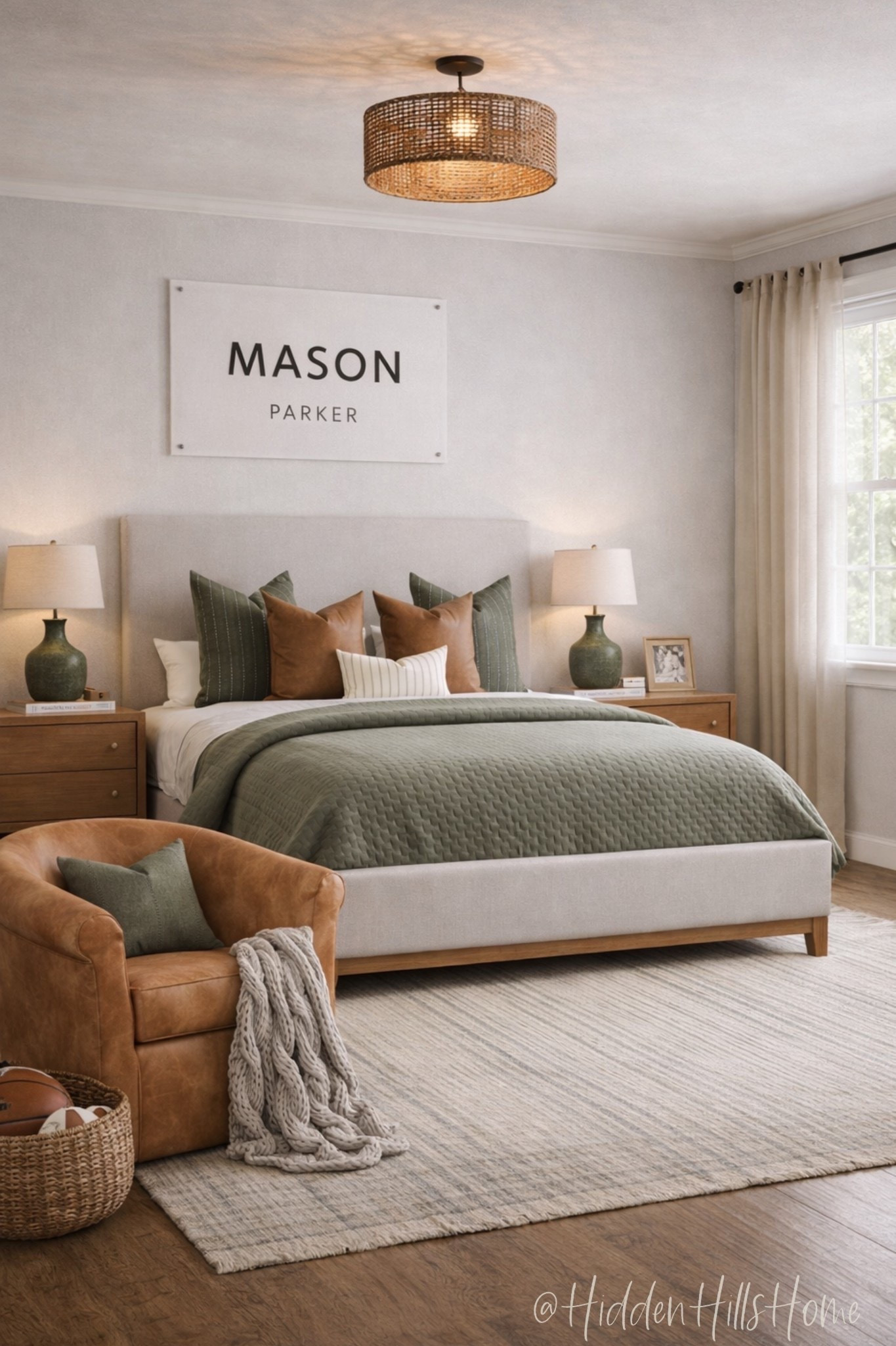 Teen boys bedroom mood board, boys bedroom decor, boys bed, green and brown boys bedroom, boys bedroom rug #boy

#LTKHome #LTKSaleAlert #LTKKids