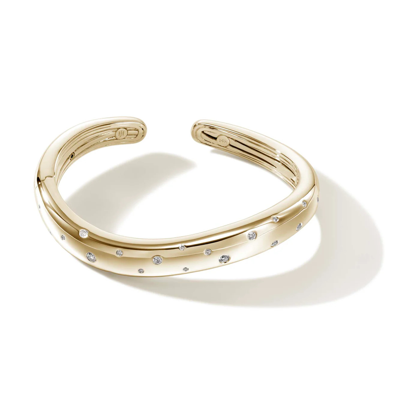 Surf Hinged Cuff, Silver, Diamonds|CBP9011172DI | John Hardy