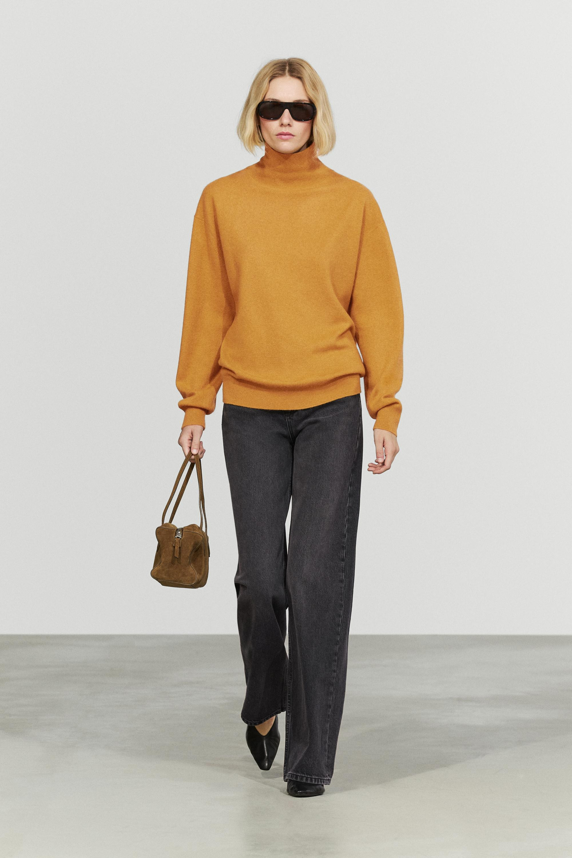 Kaschmir-Strickpullover mit Stehkragen | Massimo Dutti DE