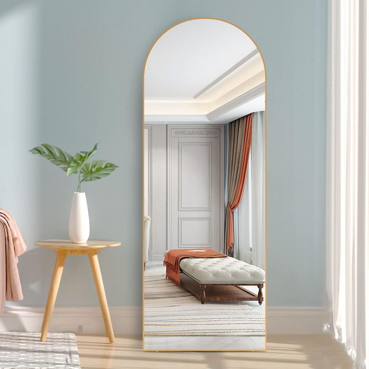 Muselady Large Arch Mirror Full Length,65"x22" Oversize Rectangle With Arch-Crowned Top with Temp... | Target