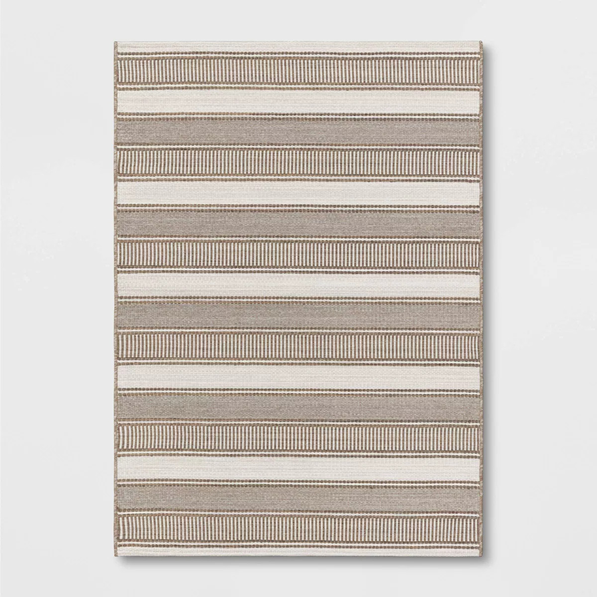 5' x 7' Woven Stripe Outdoor Rug Khaki/Ivory - Threshold™ | Target