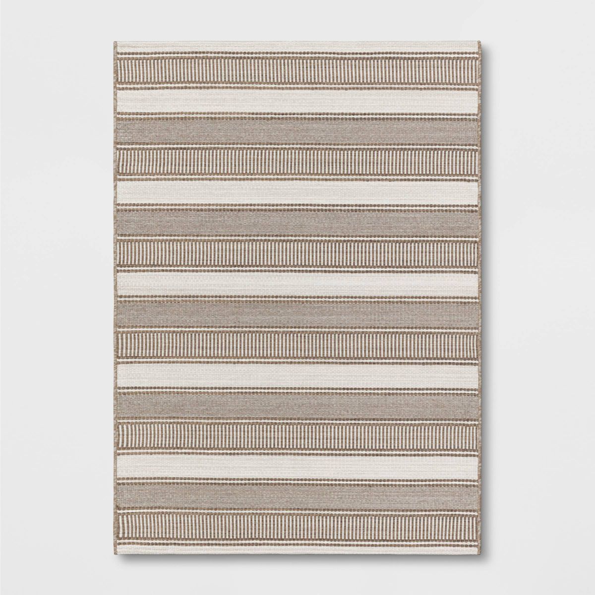 5' x 7' Woven Stripe Outdoor Rug Khaki/Ivory - Threshold™ | Target