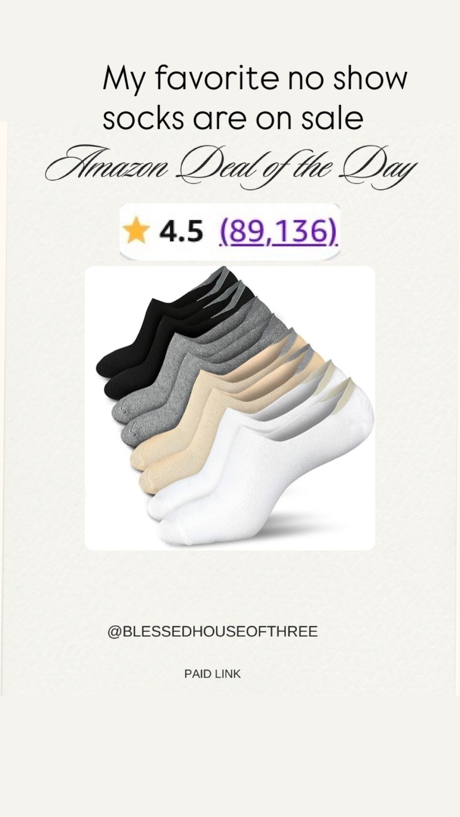 These are hands down my favorite no-show socks and they’re on sale. I’ve tried a lot of no-show socks over the years and these are the ones I keep repurchasing because they stay put, work with sneakers, and don’t show. Right now this 4-pack is under $10, making it one of my favorite Amazon deals today. Comfortable, affordable, and perfect for everyday wear.

#LTKootd #LTKActive #LTKPetite