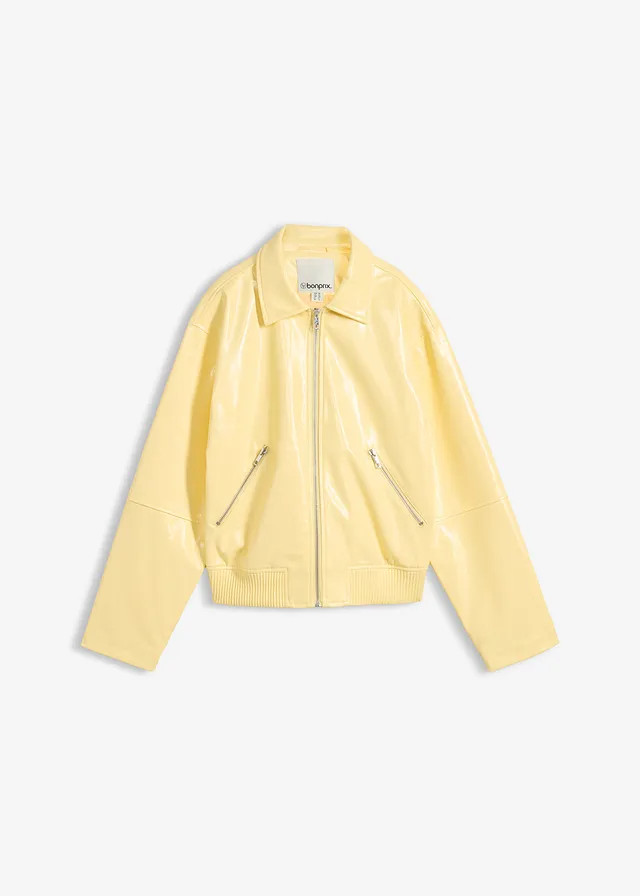 Korte jas van imitatieleer lichtgeel | Bonprix NL (Influencer)