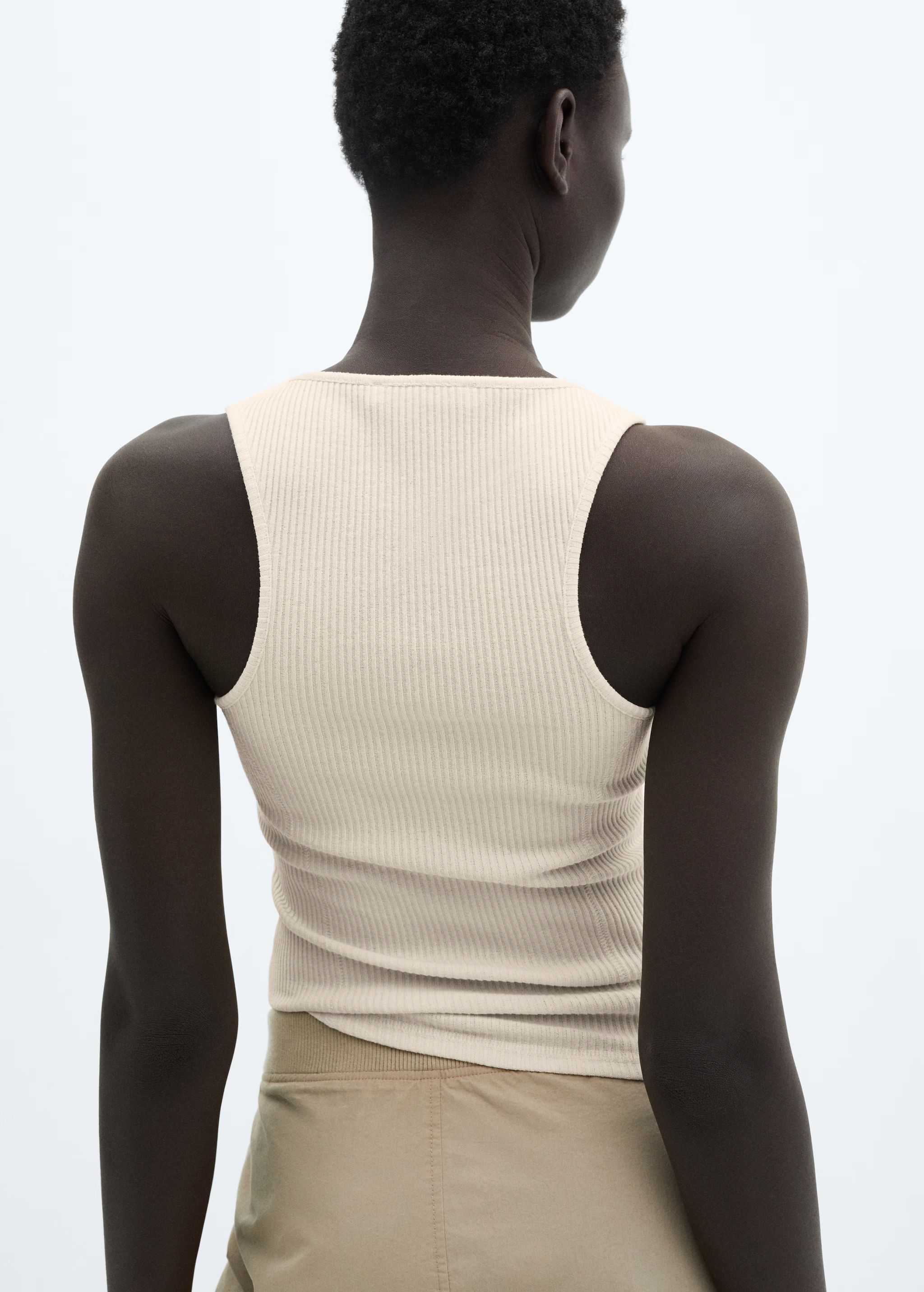 Buttoned ribbed top | MANGO (US)