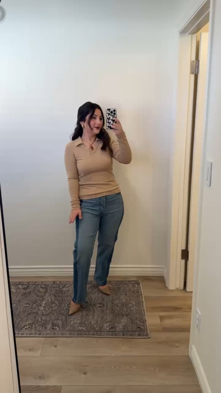 Top size small
Jeans size 27

5'0" 140lbs 

#LTKPetite #LTKootd #LTKFindsUnder100