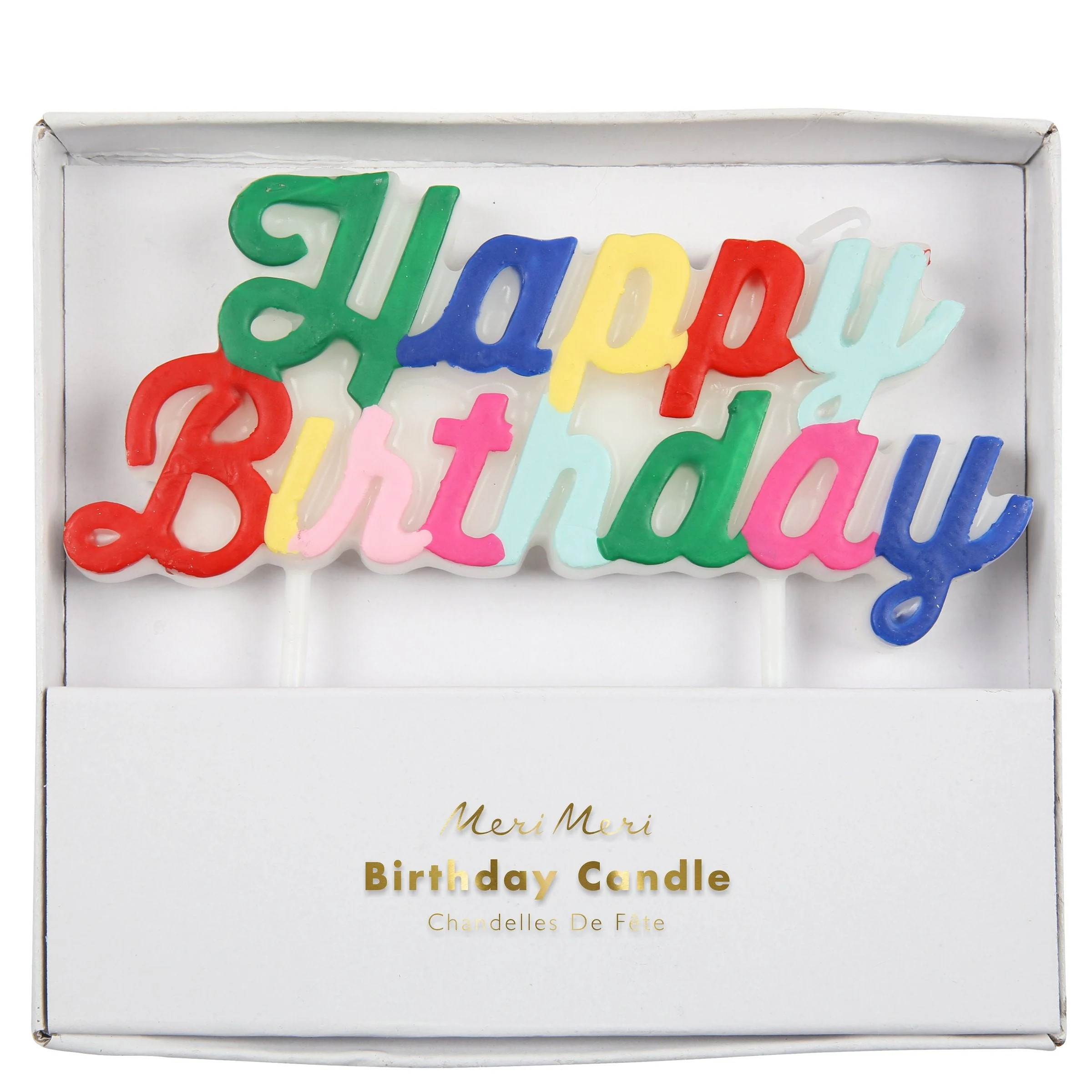 Multicolor Happy Birthday Candle | Meri Meri
