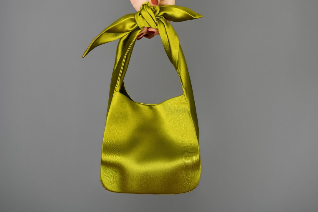 Satin Purse Bag Clutch, Wedding Purse Bag, Japanese Knot Bag, Furoshiki Bag, Lime Green, Pear Gre... | Etsy (US)