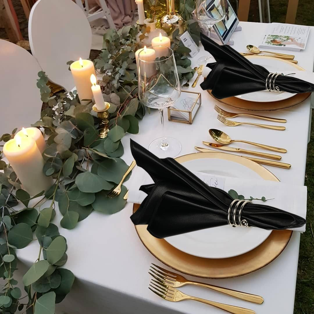 Satin Napkin 1-Dozen(18x18) (Black) | Amazon (US)