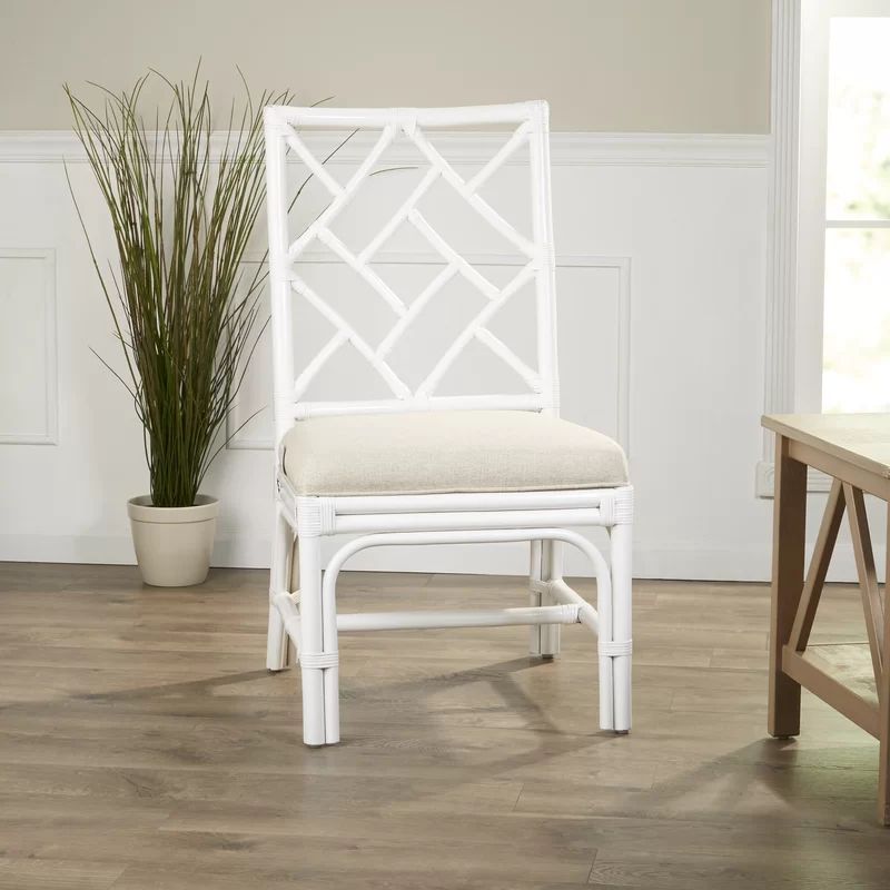 White Ropesville Upholstered Cross Back Side Chair (Set of 2) | Wayfair North America