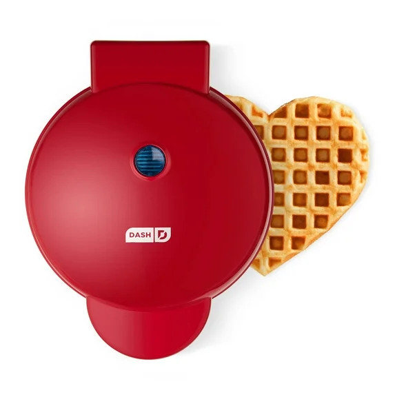 Dash Express Full Size Heart Waffle Maker - Make Quick Heart-Shaped Waffles & Treats, Red | Walmart (US)